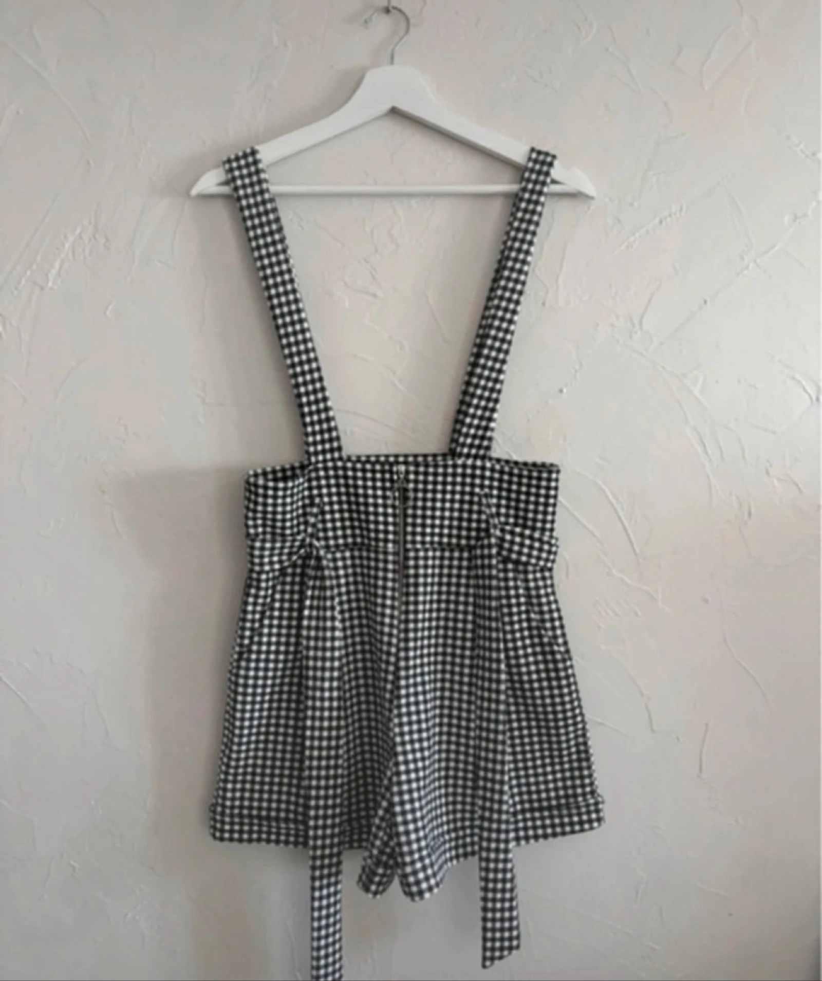 Shorts de cintura alta vichy com alças vintage tamanho 36 – photo 3